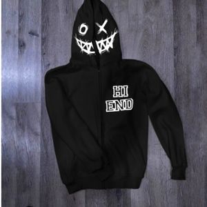 Zip up high end street style character print long sleeve cardigan hoodie